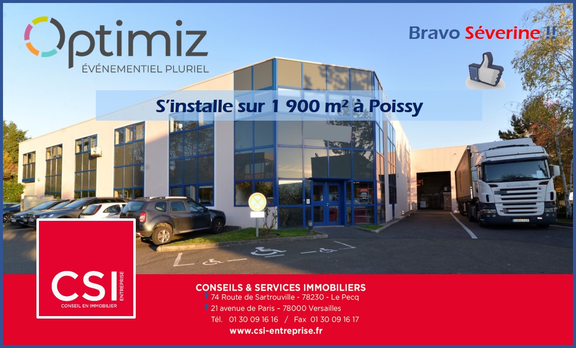 OPTIMIZ GROUP acquiert un bâtiment de 1 900 m² à Poissy